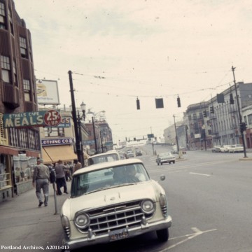 W Burnside Street near 3rd Avenue, 1965