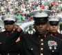 Marines salute during National Anthem in New York PHOTO: Marine Corps New York/flickr