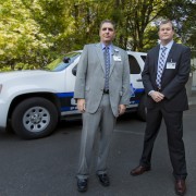 Greg Moawad, left, is Director of the OHSU Police Department. Heath Kula, right, is Deputy Chief of the OHSU Police Department.