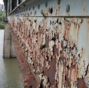 Paint has deteriorated on the Ross Island Bridge