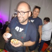 Ox's Greg Denton served up crab nachos at Night Market