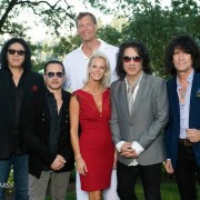 Gene Simmons, Eric Singer, Rick and Erika Miller, Paul Stanley and Tommy Thayer in Lake Oswego for All Star Salute to Oregon's Military.  Photo by David A. Barss