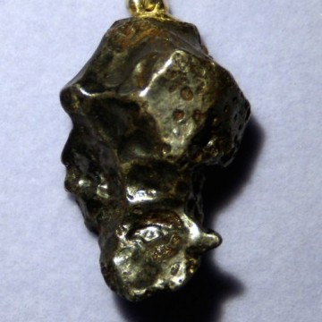 Meteorite Pendant with Silver Bail