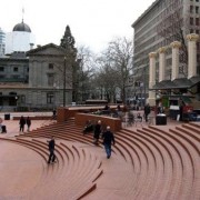 Pioneer Courthouse Square contains an official county elections ballot dropbox